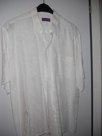 Neuw. KAUF elegantes Hemd kurzarm - weiss mit Muster - Gr.43