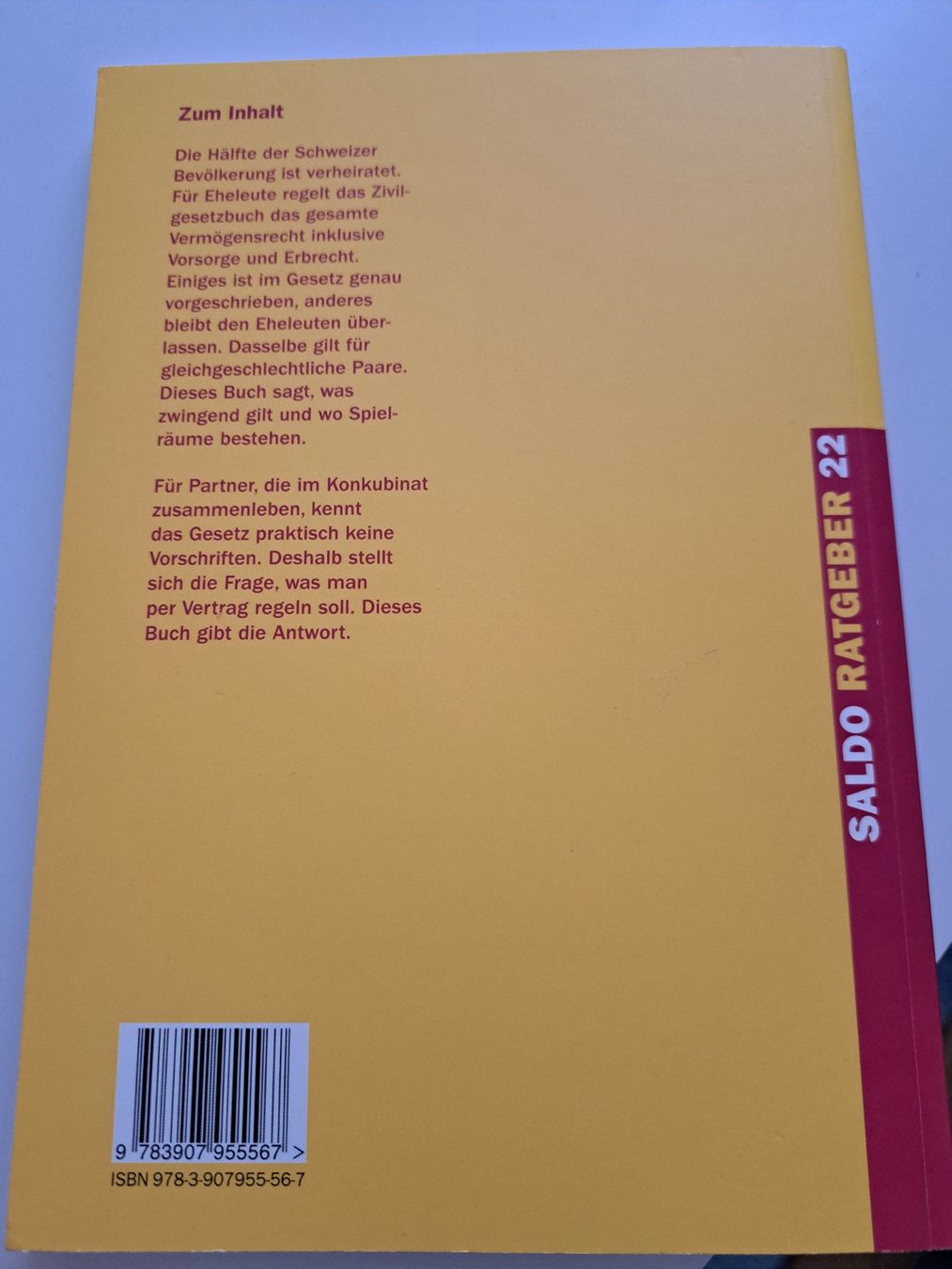Livres: SALDO Ratgeber Ehe und Konkubinat – D'occasion à Perlen par Sarah1985 1