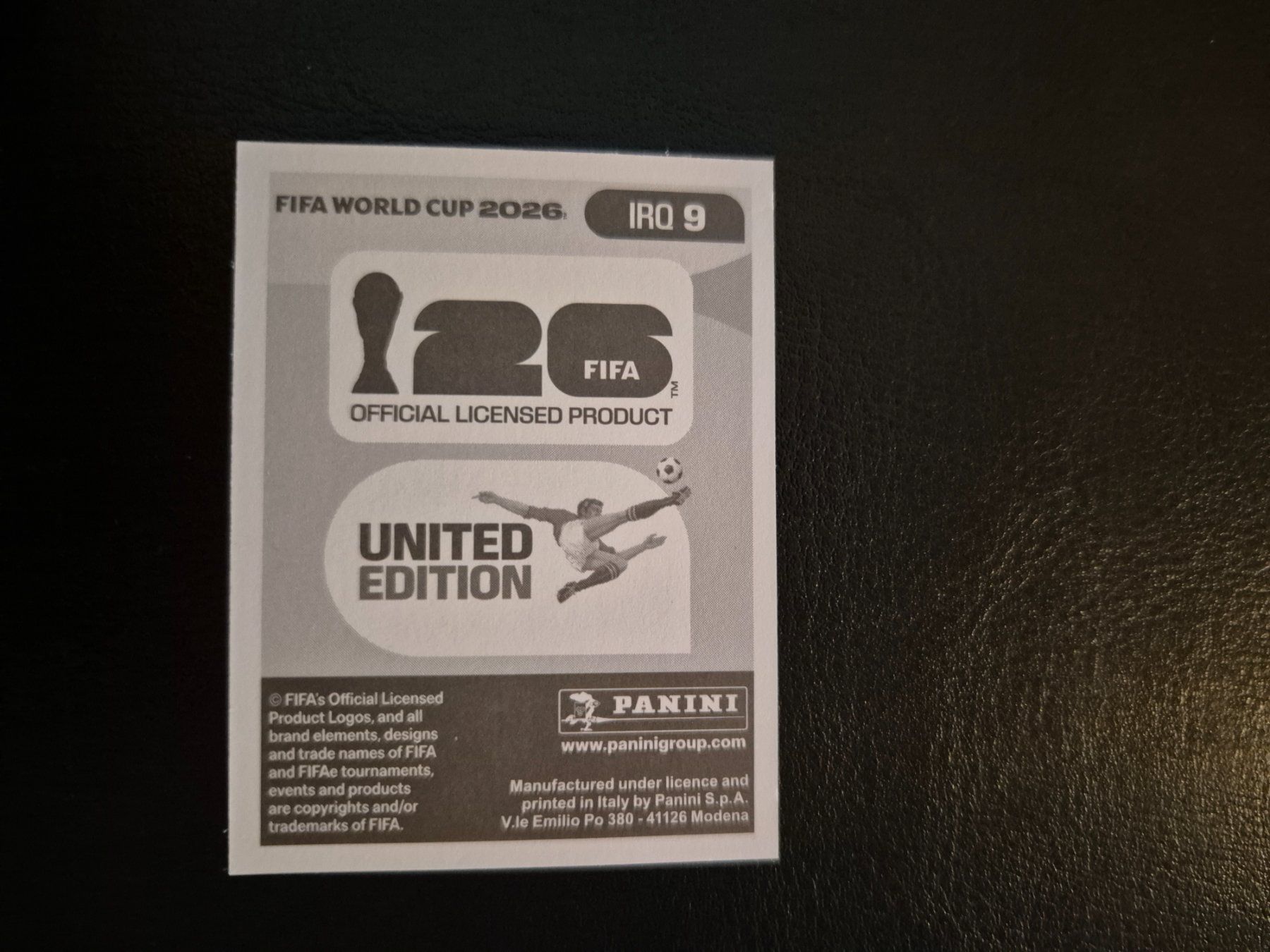 Panini Carte collezionabili: Panini WM 26 IRQ 9 – Nuovo (secondo la descrizione) da Rorschacherberg venduto da AJ3108 1