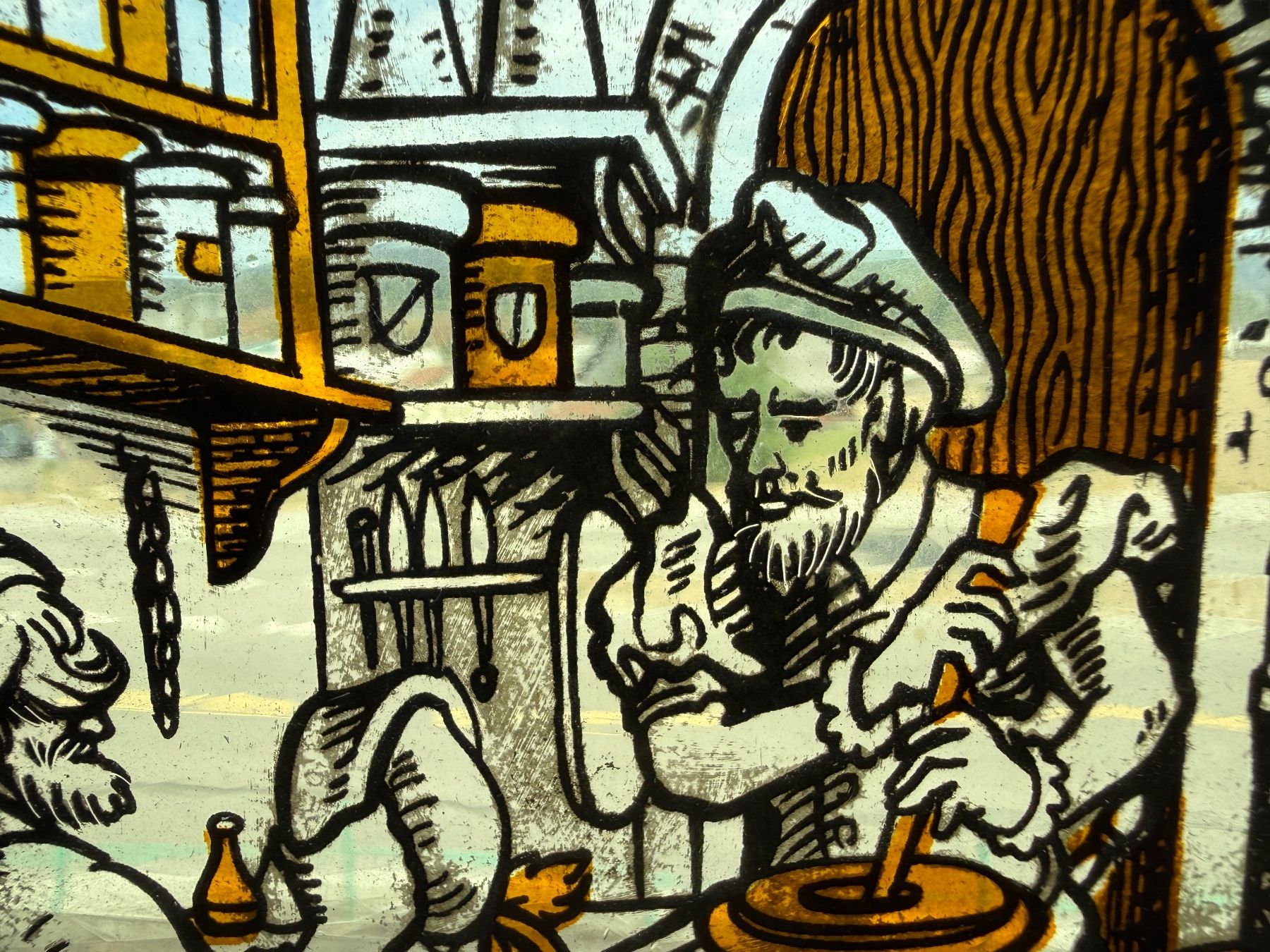 Altro in Antiquarato & Arte: Buntes Glasbild mit mittelalterlicher Szene, 22x17 – Usato da Wöschnau venduto da Vinsale 6