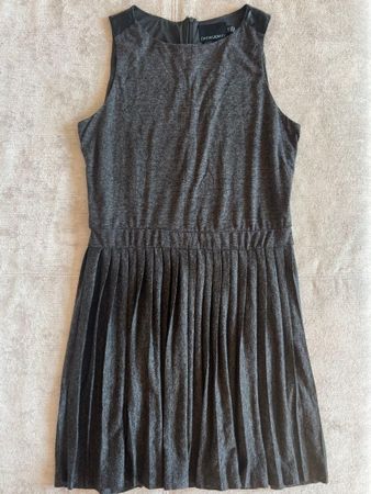 🔥 Robe grise à plis et similicuir Cynthia Rowley - Taille L