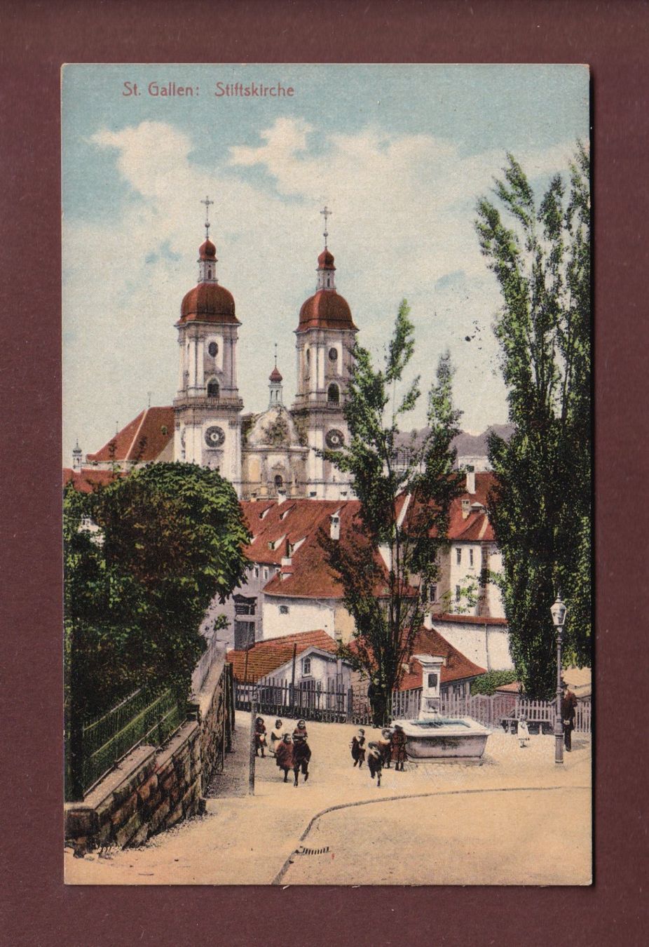 Ansichtskarten: ST. GALLEN - Stiftskirche - 1914 – Gebraucht aus Pully von nicecards-shop