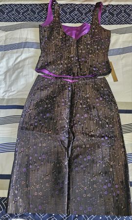 Ensemble exclusif CHARO AZCONA - Jupe et Top Violet et Noir