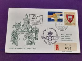 Flugbrief, 1. Jetflug von Vaduz-ZH-CASABLANCA 7.XI.1964