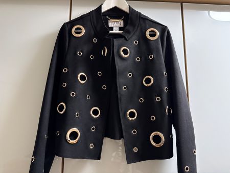 Schwarze Joseph Ribkoff Jacke mit goldenen Details, M