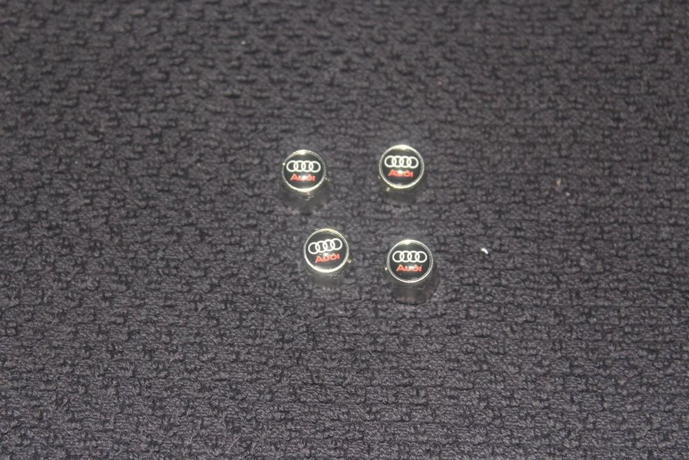 4 Ventilkappen Audi Style Schwarz Eloxiert Incl.Sofort