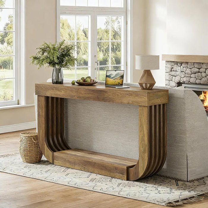 Tavoli: Konsolentisch 180cm 2 Ebenen Holz U-Design – Nuovo e nell'imballaggio originale da Gretzenbach venduto da Genfi-Shop 3