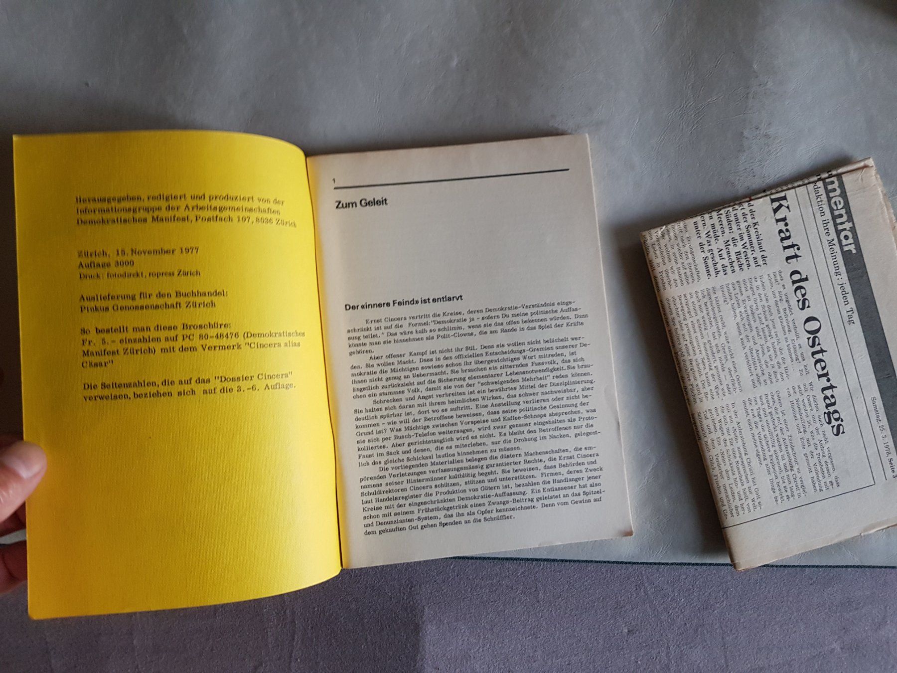 Libri: Cincera alias Cäsar - 1977 -  waren Cinceras Berner Spitzel – Usato da Walterswil BE venduto da Lonitti 1
