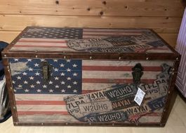 Truhe USA Flagge Nummernschilder 