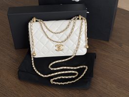 Chanel Classic WOC White Shiny Calfskin with Gold Hardware