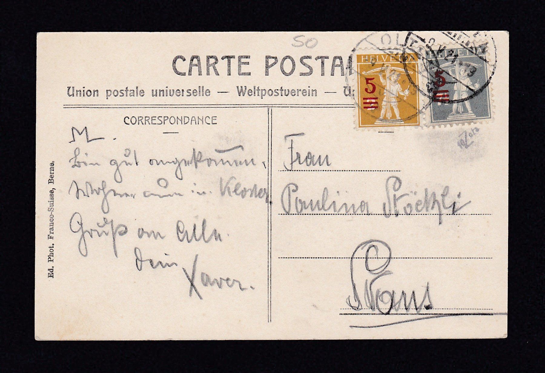 Cartoline postali: OLTEN 1921 – Usato da Reiden venduto da cinfis 1