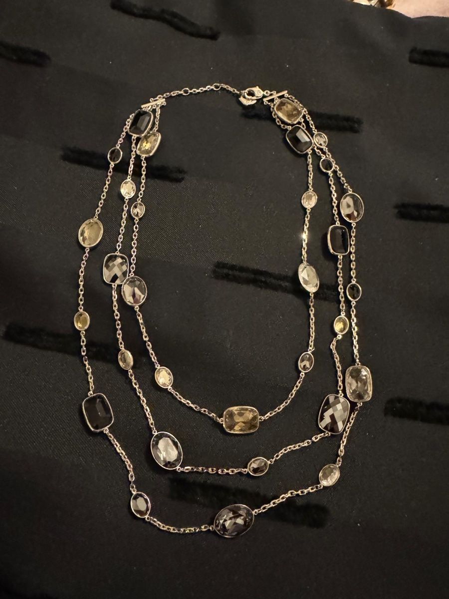 Swarovski Catenine: Swarowski Silver Tone Multi Gemstone Necklace – Usato da Zürich venduto da salifali