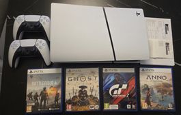 PS5 mit Laufwerk/ 2 Controller+ 4 Spiele/ Garantie 12/29