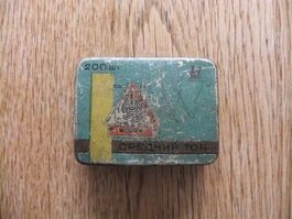 kleine Blechschachtel Blechdose m. Grammophonnadeln Russland