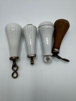 4 antike WC-Zuggriffe, nostalgisch, Vintage, Keramik