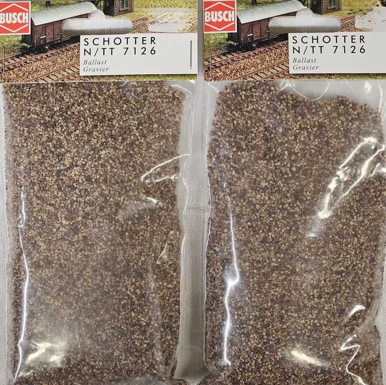 BUSCH 7126: Schotter 3-farbig 230 Gramm für Spuren N + TT (Neu und ...
