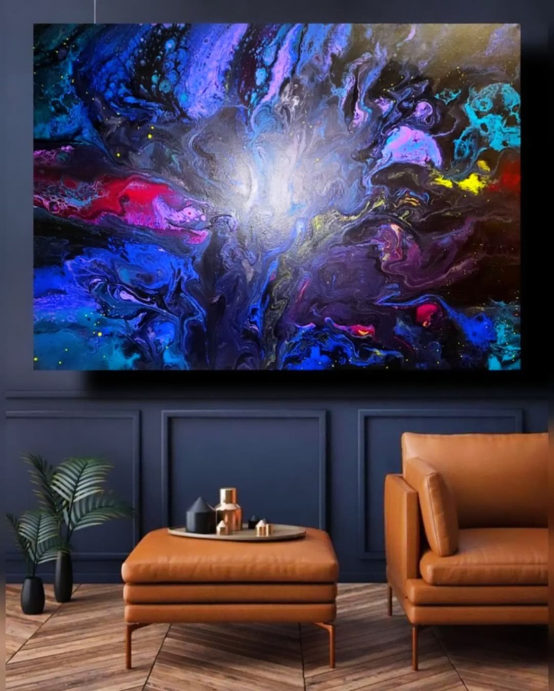 Gemälde: Abstraktes Bild von mir gemalt 1mx70 mystical depth – Neu und originalverpackt aus Zürich von Melossoap