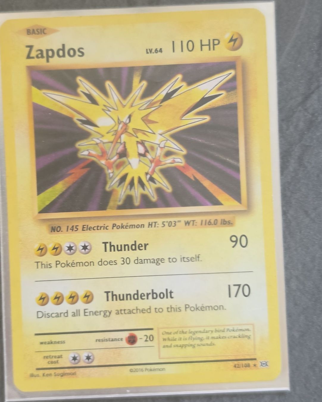 Pokémon Cartes à collectionner: Pokemon Zapdos 145 carta base – D'occasion à Losone par dar_h9gj