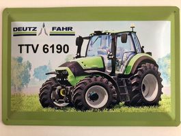 Blechschild-DEUTZ-FAHR TRAKTOR TTV 6190