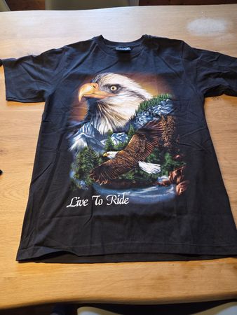 Biker Graphic T-Shirt Gr. M – Adler „Live To Ride“ Eagle Pri