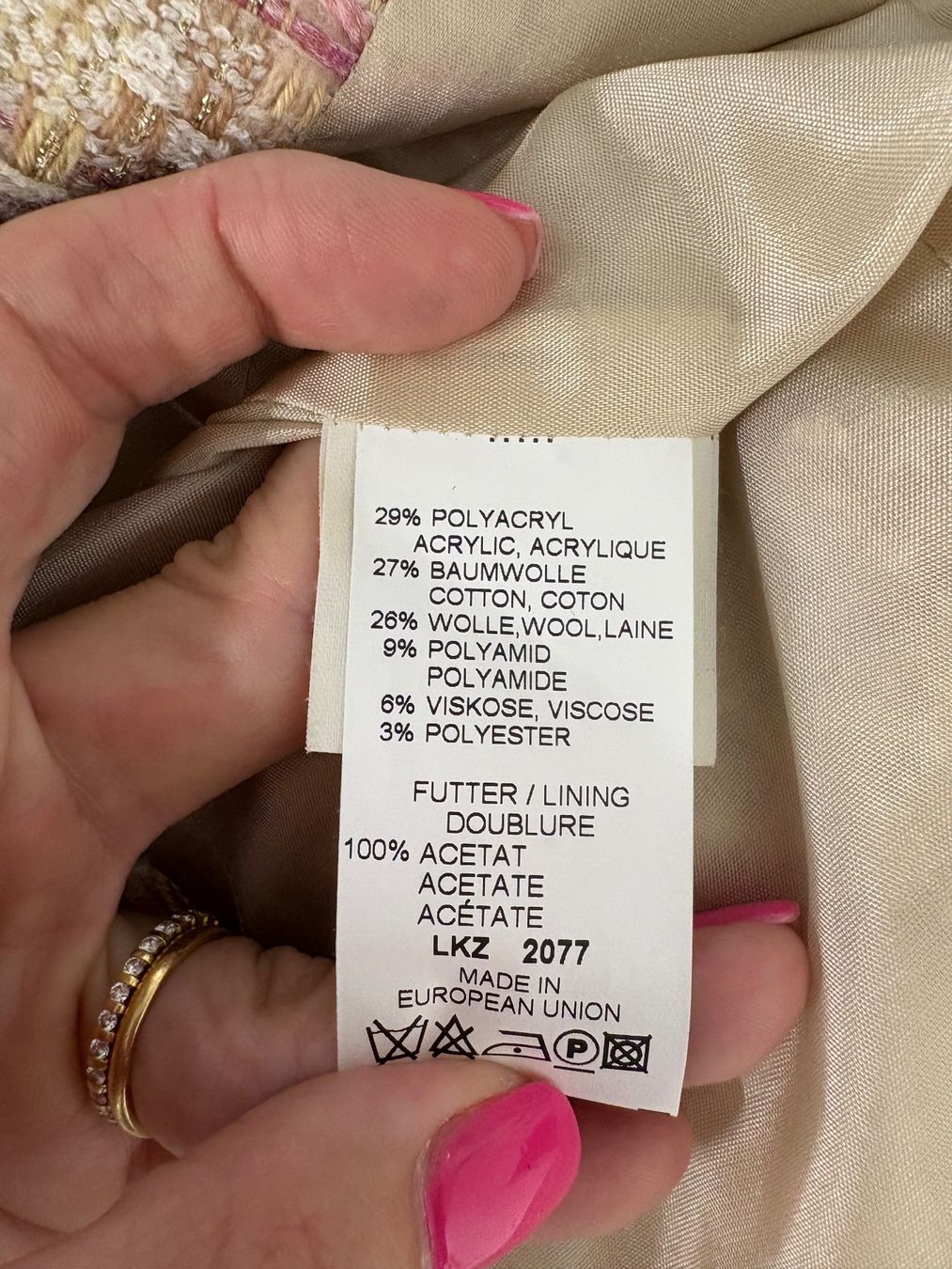 Giacche: Tweed Jacke Blazer Gr. 42 rosa Elegance – Nuovo (secondo la descrizione) da Regensdorf venduto da secondchancefashion 5