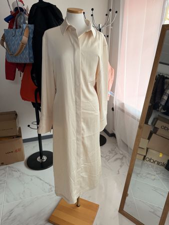 H&M Hemdblusenkleid, Crèmeweiss, Grösse M, mit Etikett