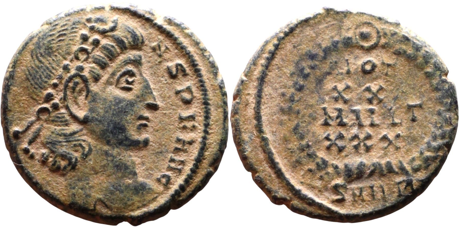 Tutti le monete: CONSTANS bronze nummus (337-350 AD) – Usato da La Sarraz venduto da classicworldcoins