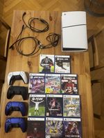Playstation 5 Konsole mit 4 Controllern und Spielen