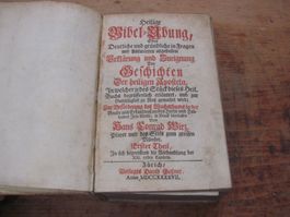 Hans Conrad Wirz Zürich 1747 Bibel-Übung David Gessner