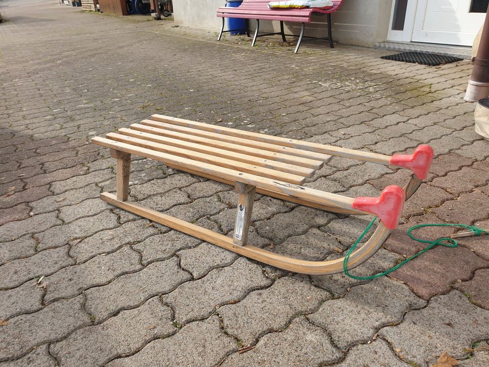 Ancienne Luge En Bois DAVOS – Pour Utilisation Ou Décoration – Style Montagne Savoie