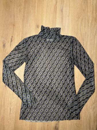 Rollkragen-mesh-Shirt Rich & Royal gemustert Grösse S