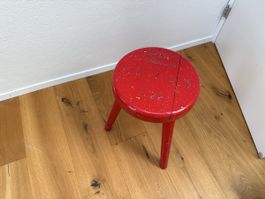 Original Vintage Hocker, rot, Cardinal Fribourg, Schweiz!