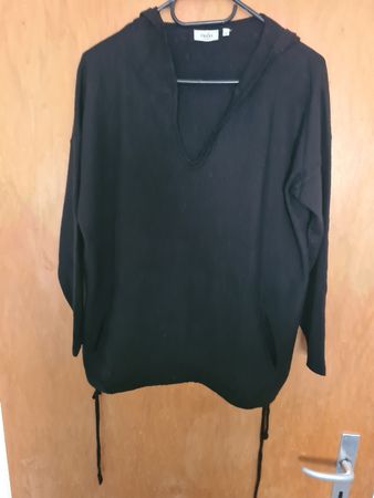 Kapuzenpullover nulu Merinowolle schwarz Grösse L 