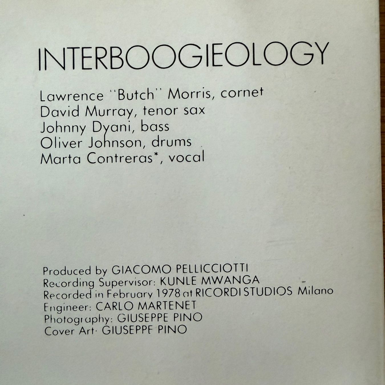 CD: David Murray - Interboogieology (CD) Black Saint 1978 Jazz – Usato da Zug venduto da Mirare9 1