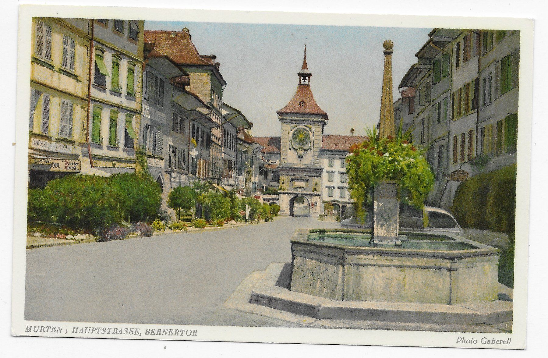 Ansichtskarten: Murten, Hauptstrasse, Bernertor – Gebraucht aus Hefenhofen von Richsalz