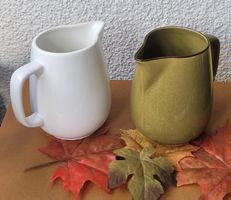 2 Schöne Rössler Milchkrüge 1l Keramik Vintage