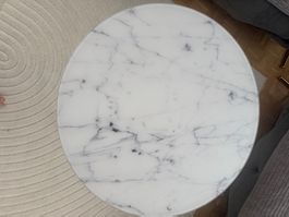 Runder Tisch Marmoroptik Goldgestell guter Zustand