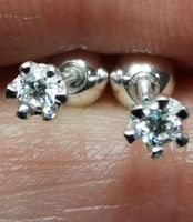 Boucles d'oreille argent diamants de moissanite 0,06 ct GRA
