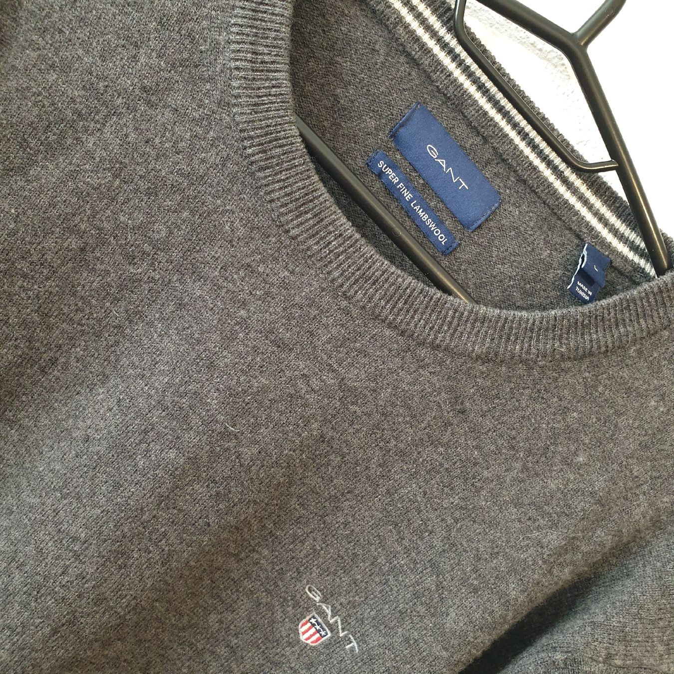 Gant Maglioni & Felpe: Gant Pullover Lammwolle Grau Grösse L – Usato da Saxonne (Ayent) venduto da SnowRoof 1