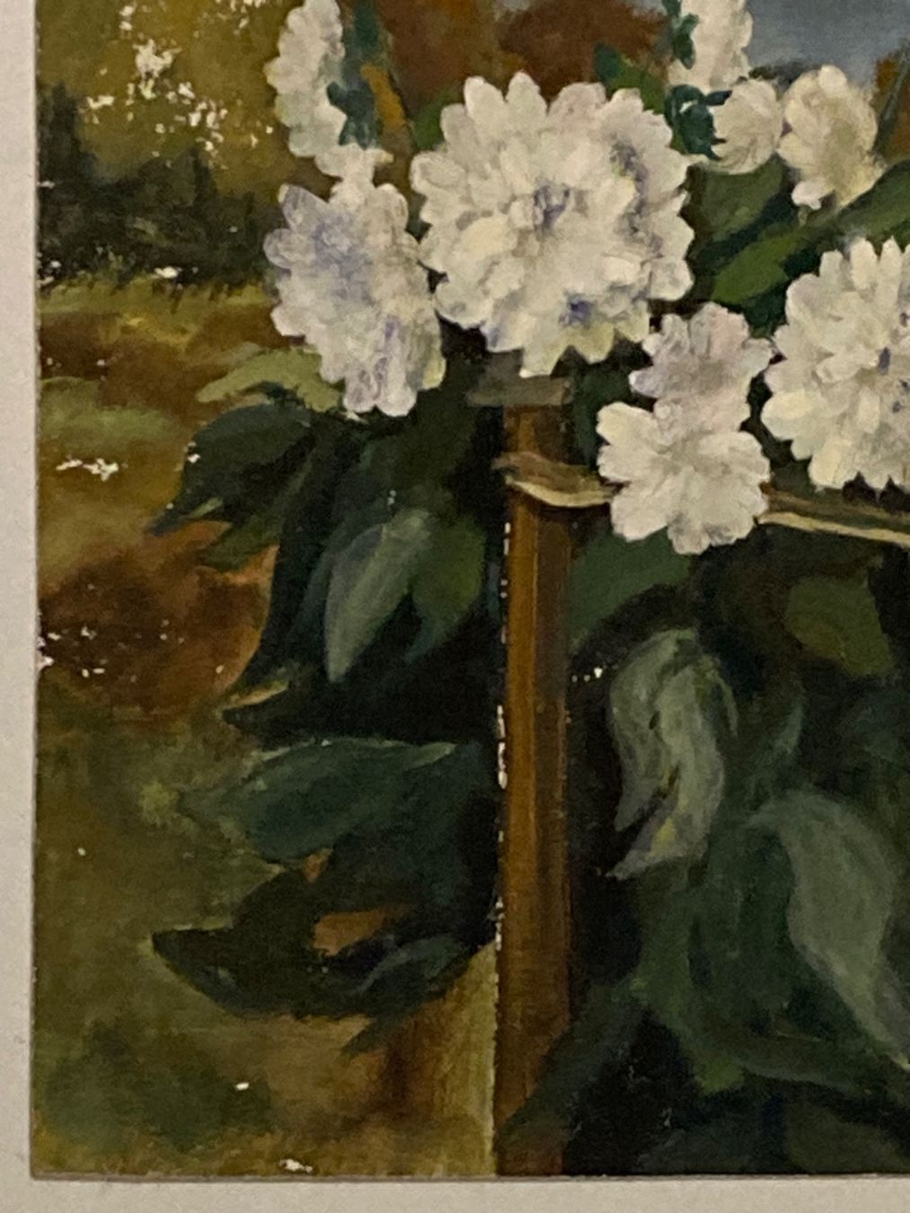 Dipinti: H.W. Landschaftsgemälde monogrammiert mit Blumen, Baum Berge – Usato da Hirzel venduto da pjn_d7xp 5