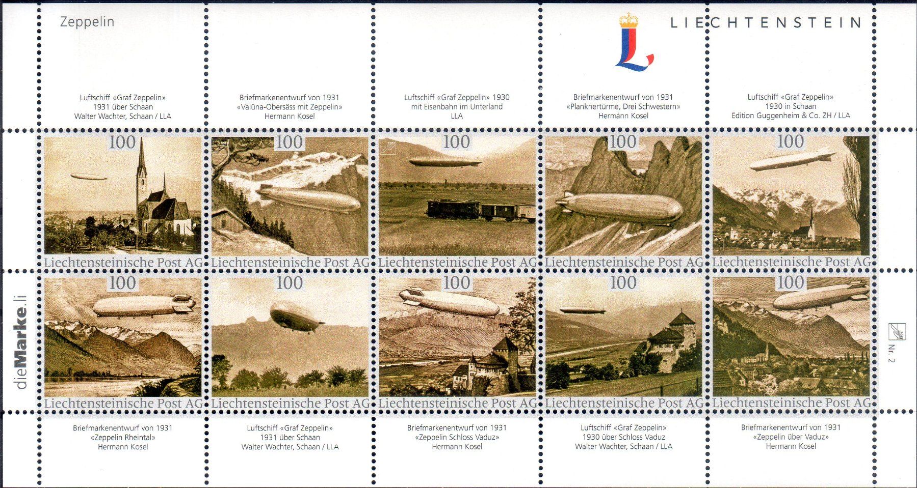 Tutti i francobolli: LUFTSCHIFF ZEPPELIN BOGEN 10 MARKEN ** POSTFRISCH ** - EH57 – Nuovo (secondo la descrizione) da Losone venduto da EM2019