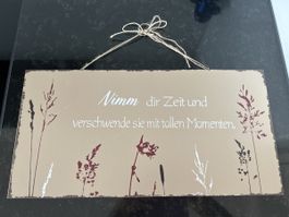 Wandschild "Nimm dir Zeit" Dekoschild Blech Vintage Shabby C