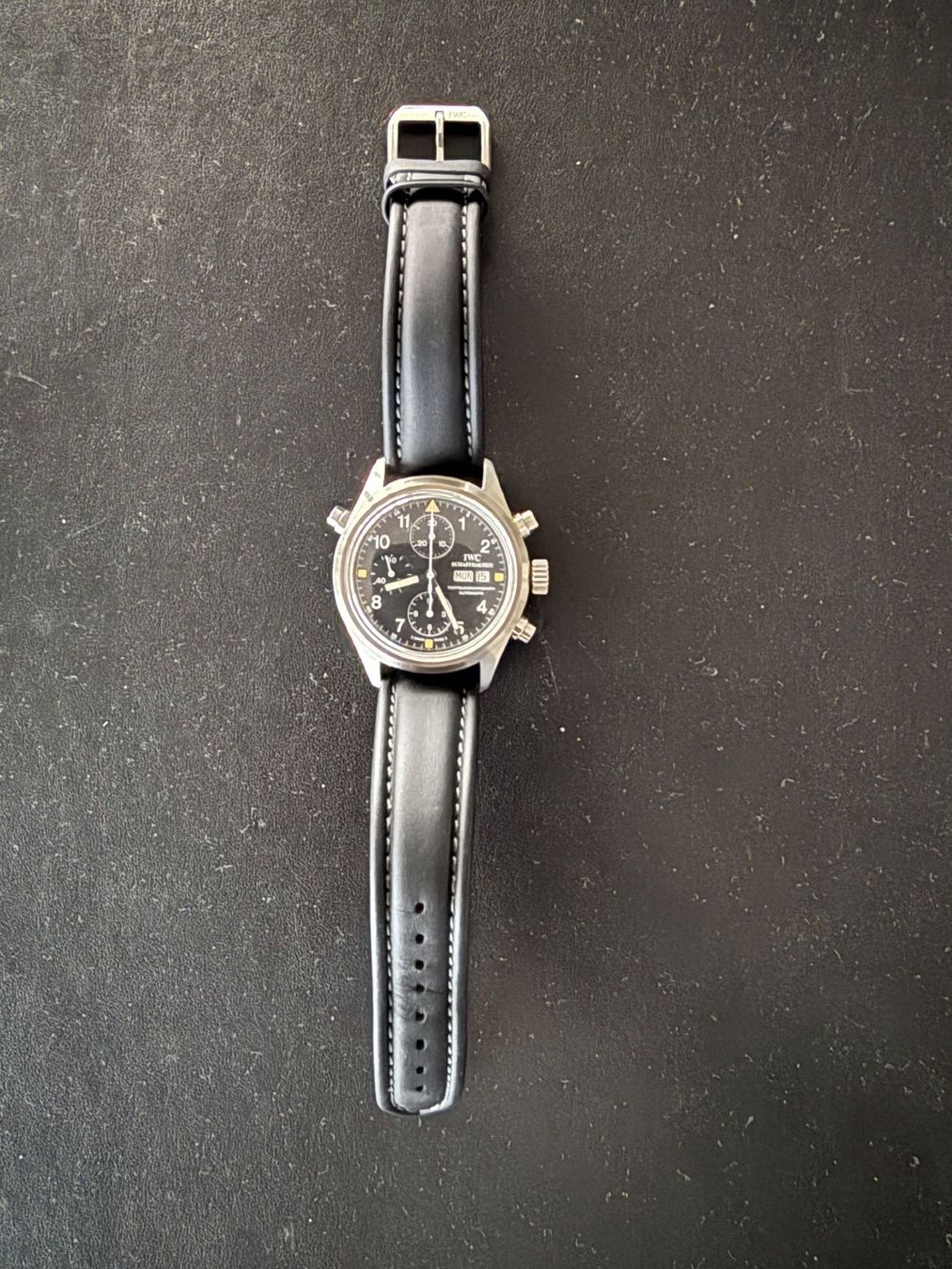 IWC Orologi: IWC Fliegeruhr Doppelchronograph Ref. 3713 – Usato da Meilen venduto da Dromedar 4