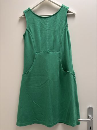 Blau grünes Sommerkleid, tailliert, A-Linie