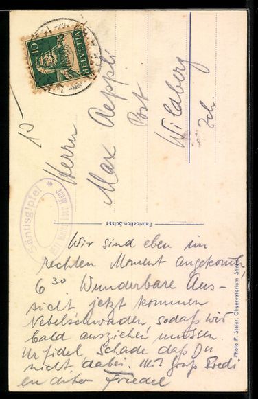 Ansichtskarten: Säntis, Observatorium, Hudn macht Männ – Gebraucht aus Berlin von bartko-reher 1