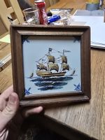 Holländische Vintage Fliese mit Holzrahmen (DU)