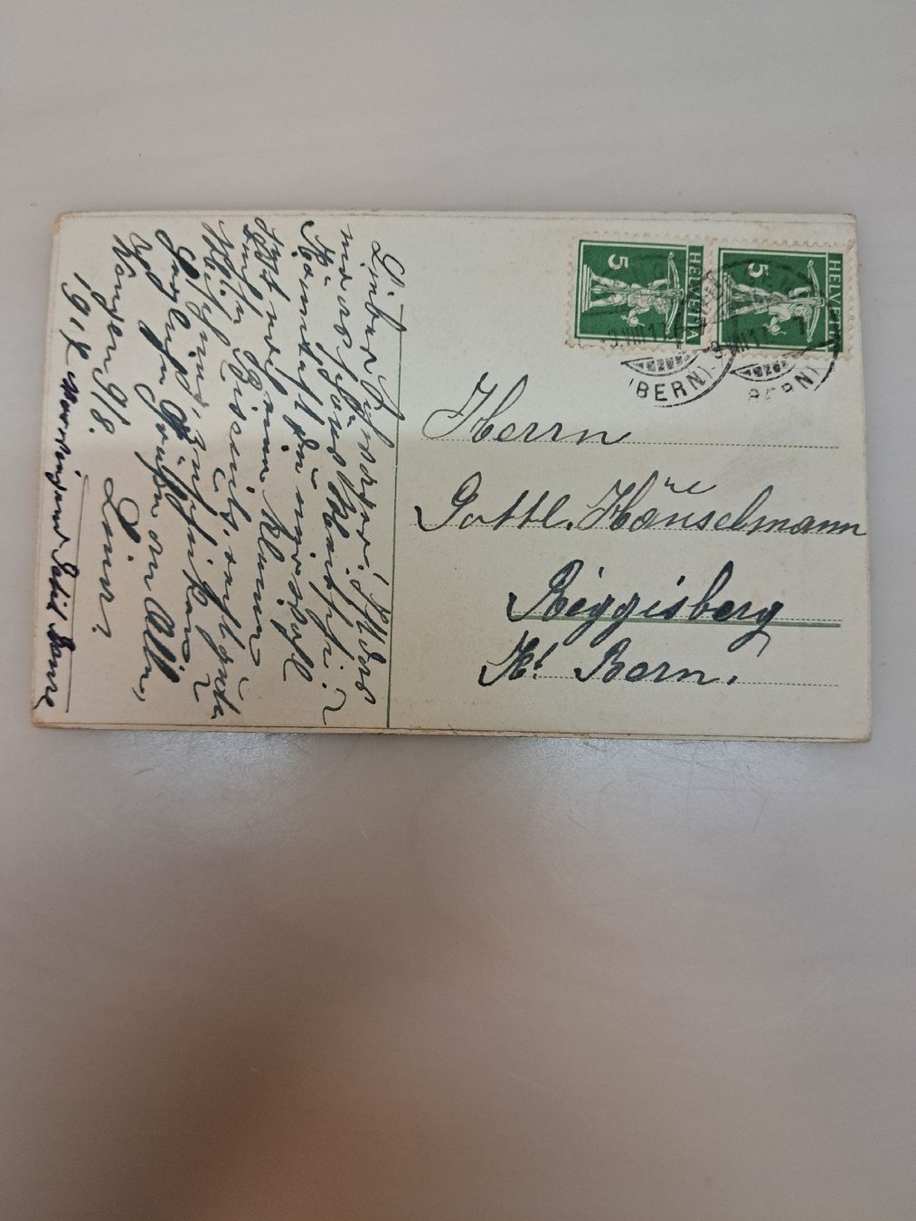 Ansichtskarten: Ansichtskarte Adelboden 1917 – Gebraucht aus Riggisberg von Boxel 4