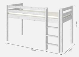 Flexa CLASSIC Halbhochbett/normales Bett - weiss, Nachttisch