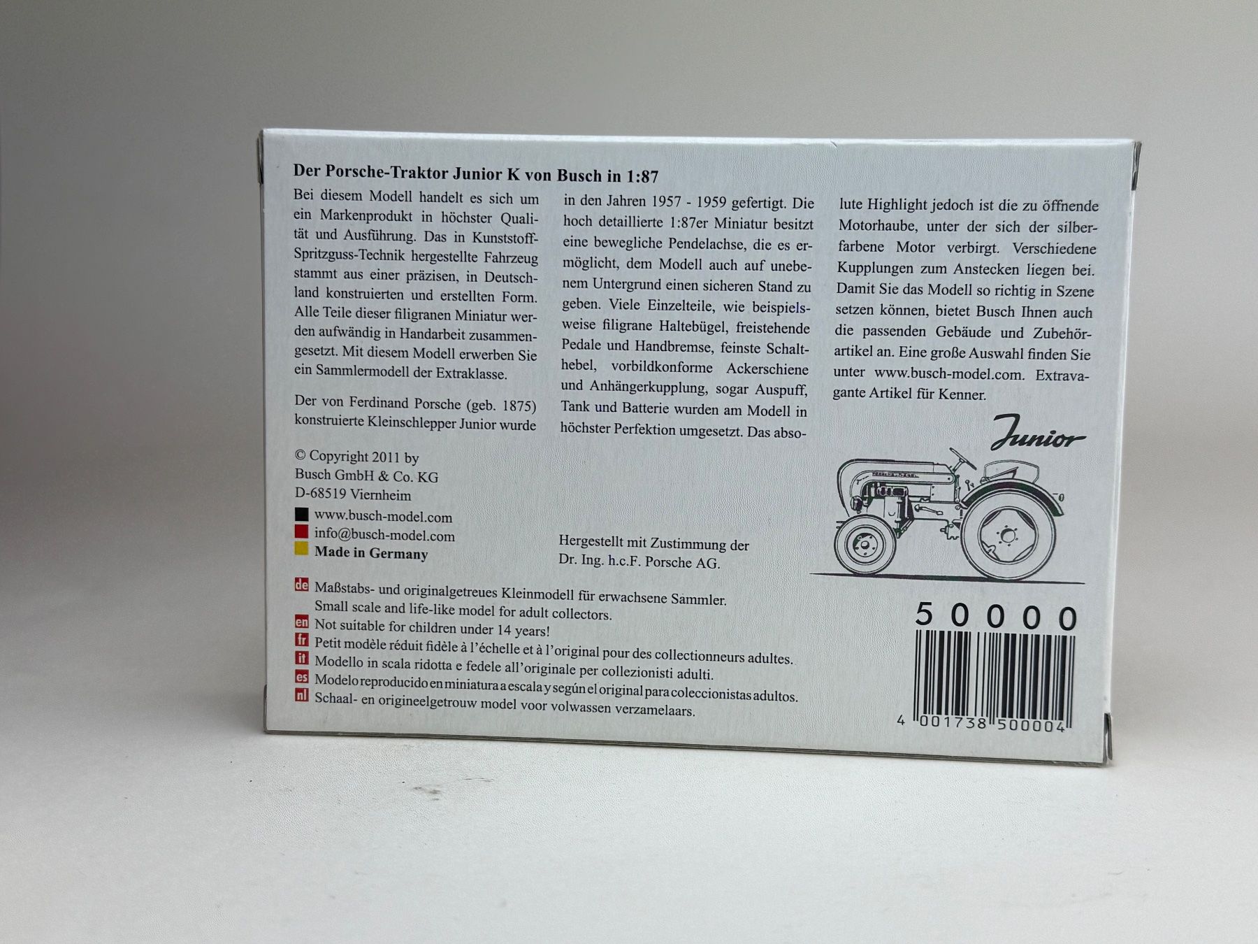 Busch Modellini d'auto: CH- Busch Porsche Schlepper rot – Usato da Elm venduto da Wikmtz 1