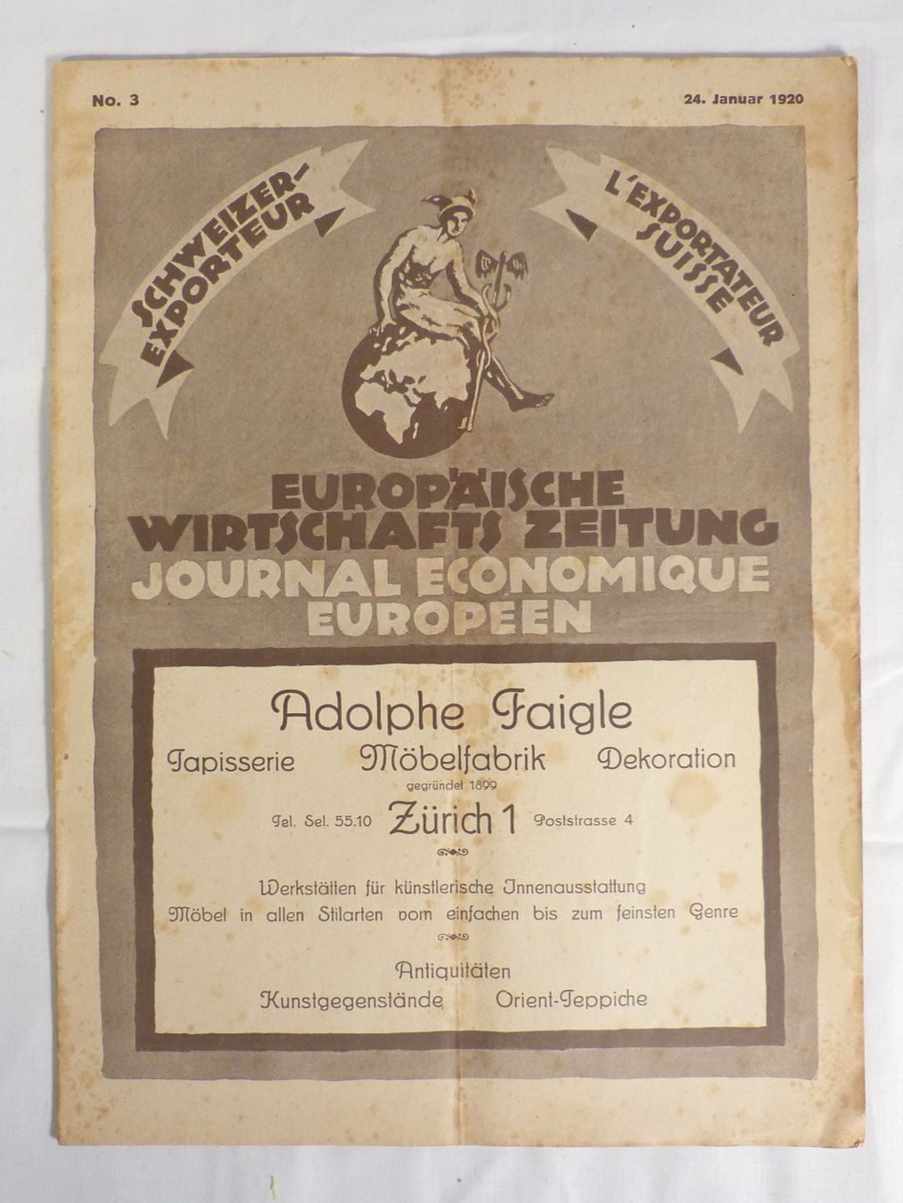 Riviste & Magazine: Schweizerische Wirtschafts Zeitung von 1920 – Usato da Zürich venduto da botschinski